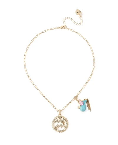 Betsey Johnson Faux-Stone Aquarius Celestial Pendant Necklace Charm Zodiac Set