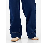 Celebrity Pink Juniors' High-Rise Wide-Leg Patch-Pocket Jeans