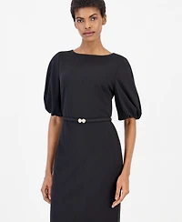 Anne Klein Women's Boat Neck Puff Sleeve Sheath Dress