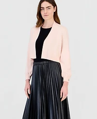 Anne Klein Women's Button Cuff Front Cropped Shrug