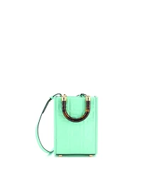 Pre-Owned Fendi Mini Sunshine Shopper Tote Zucca Embossed Leather