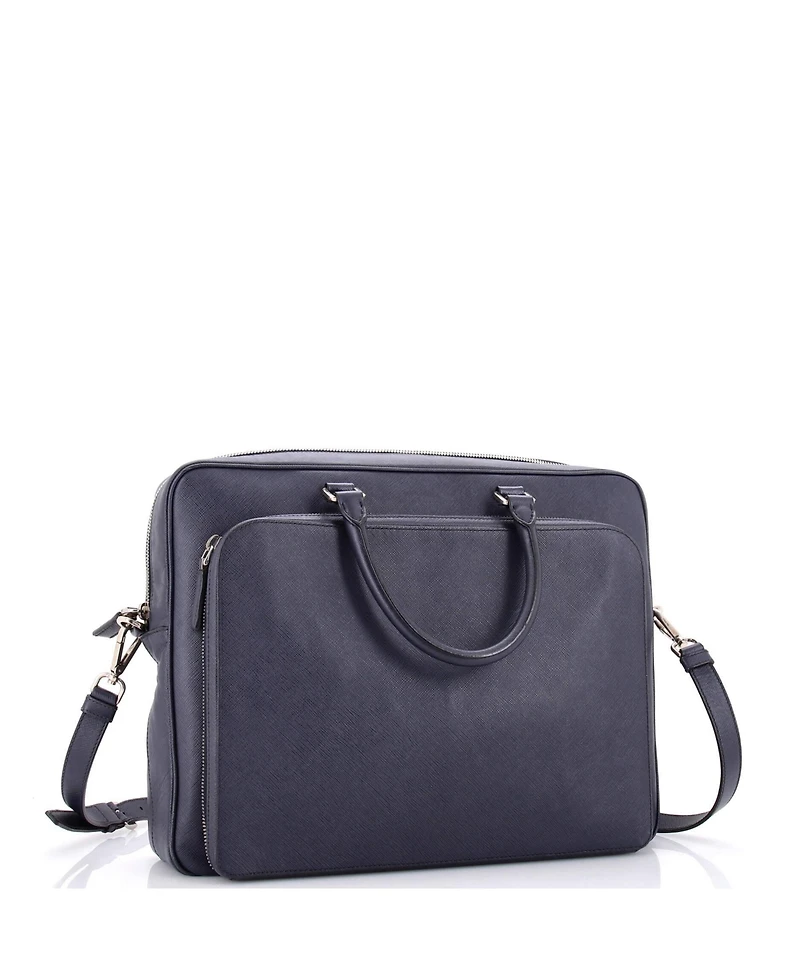 Pre-Owned Prada Convertible Travel Briefcase Saffiano Leather