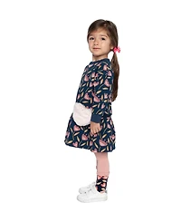 Deux par Toddler Girls 2T - 5T French Terry Dress Tulip Print