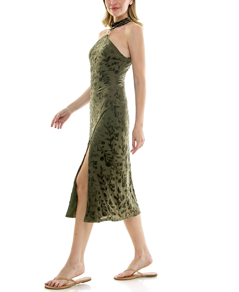 Row A Juniors' Halter Neck Midi Dress