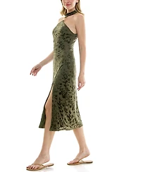 Row A Juniors' Halter Neck Midi Dress