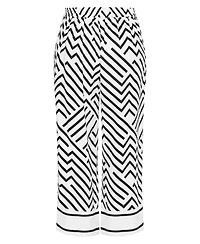 City Chic Women's Plus Linear Border Print Wide Leg Pant
