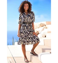 Lascana Women's Animal Print Short Sleeve Dress