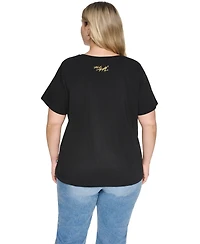 Karl Lagerfeld Paris Plus Crewneck Whimsy Frames Logo T-Shirt