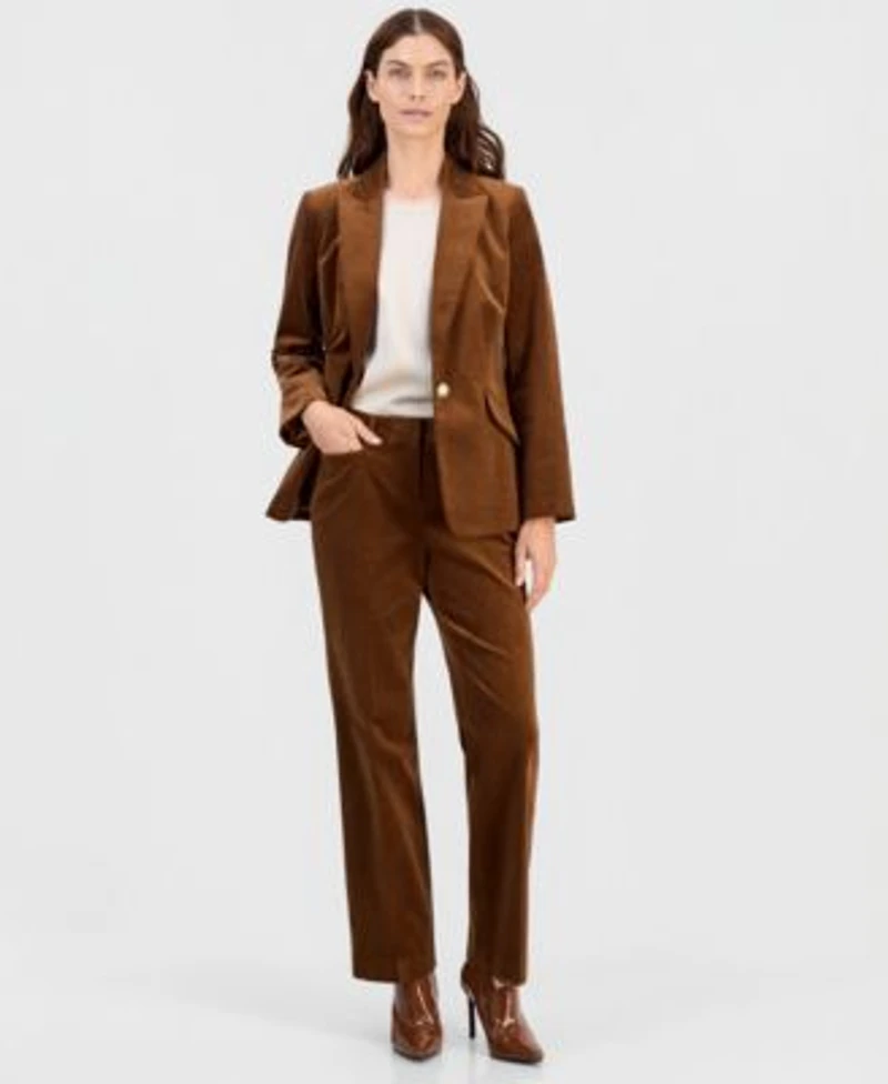 Tahari Asl Single Button Blazer Corduroy Pants