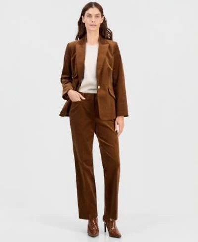 Tahari Asl Single Button Blazer Corduroy Pants