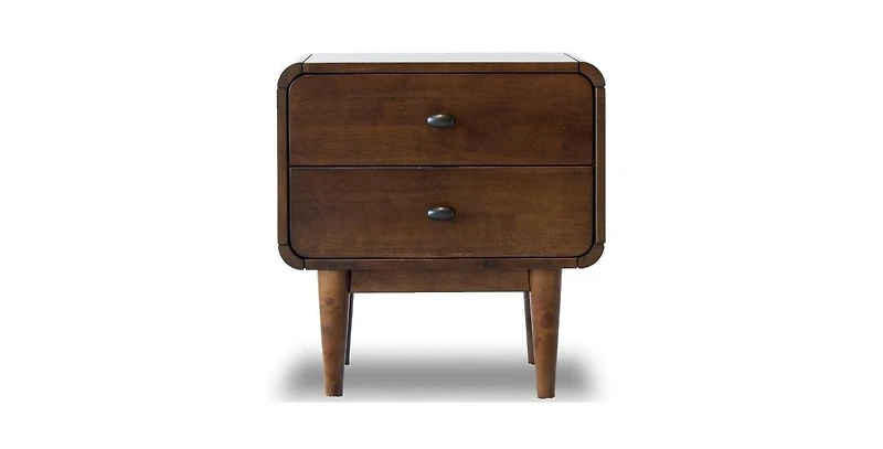 Lucky One Solid Wood Mid Century Nightstand with Tapered Legs