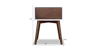 Lucky One 22.5" Width Assembled Mid Century Nightstand 1-Drawer Solid Wood