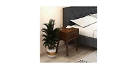 Lucky One 1-Drawer Mid Century Nightstand with Solid Wood Tapered Legs