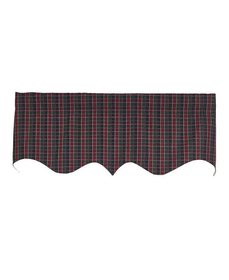 Rlf Home Tiffany Check Regal Window Valance 100% Cotton Lined Rod Pocket