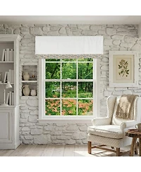 Rlf Home Petite Flowers Banded Window Valance 100% Cotton Lined Rod Pocket