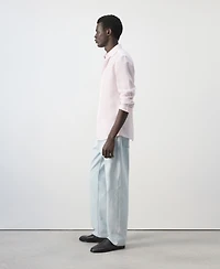 Mango Men's Regular Fit Linen Lyocell Shirt