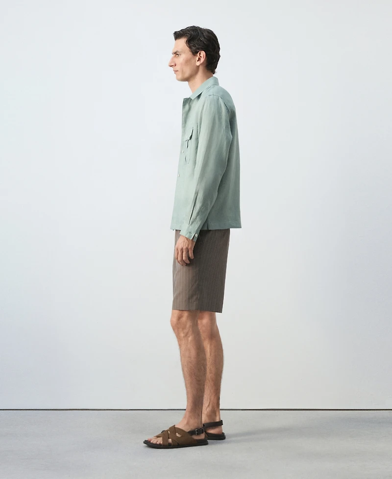 Mango Men's Regular-Fit Linen Overshirt