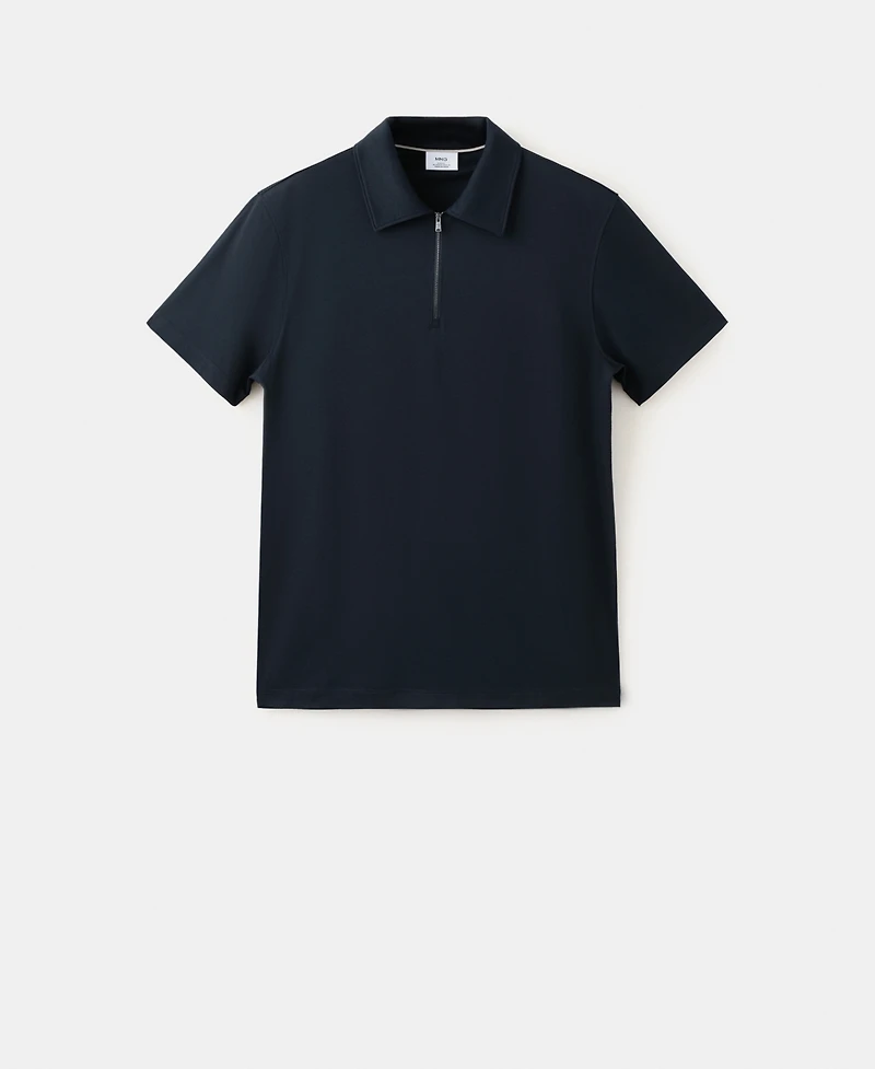 Mango Men's Regular- Fit Zip-Up Polo Shirt