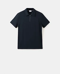 Mango Men's Regular- Fit Zip-Up Polo Shirt