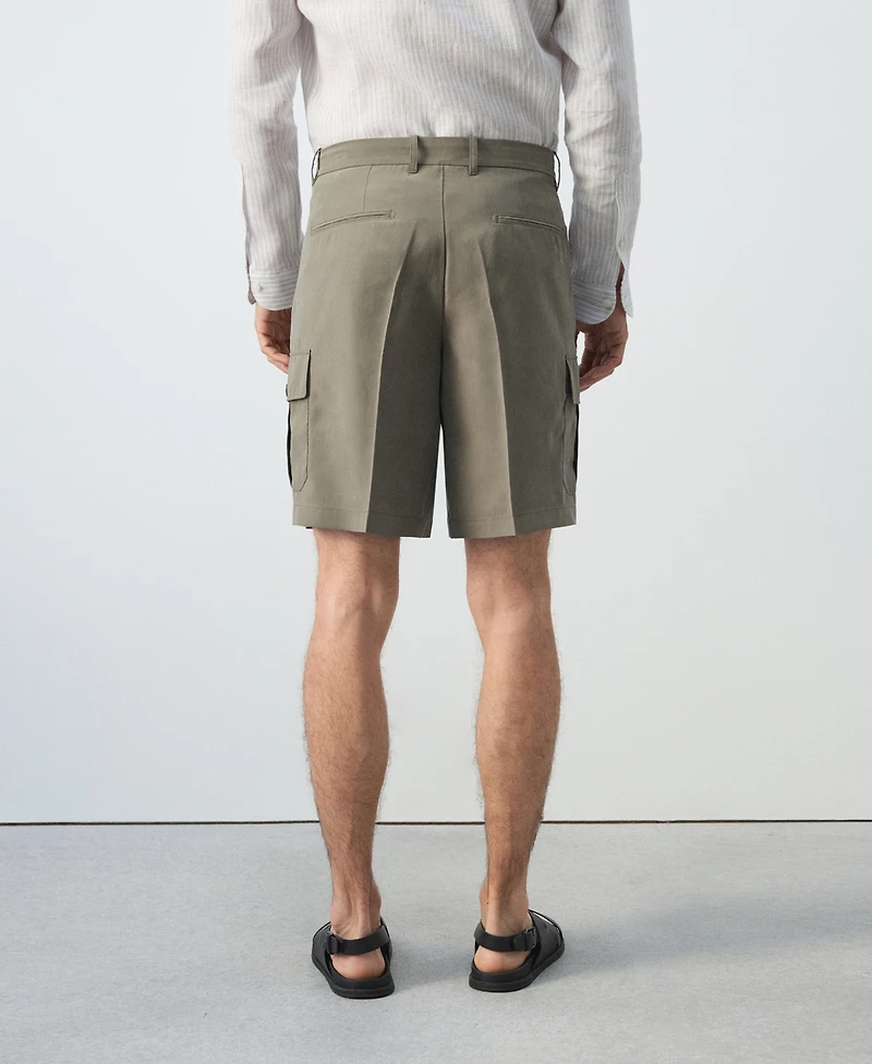 Mango Men's Modal Blend 9.06" Cargo Bermuda Shorts