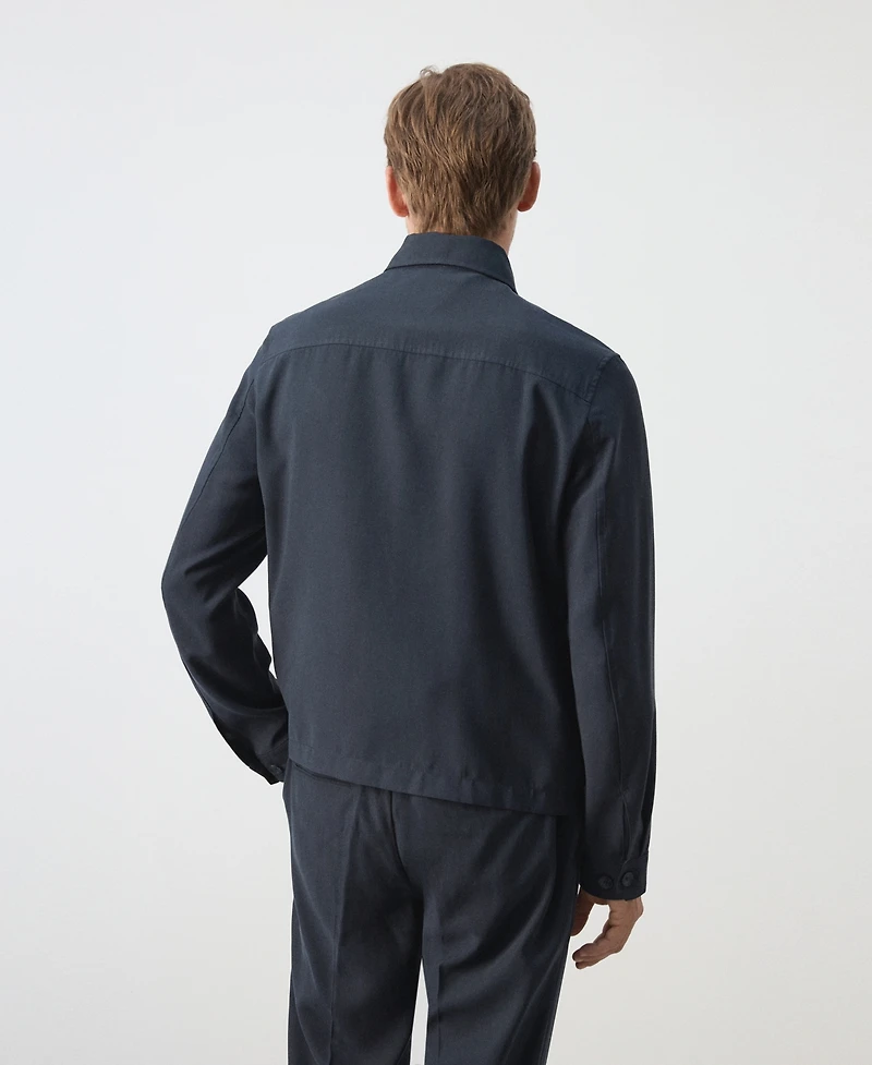 Mango Men's Zip-Up Modal Jacket