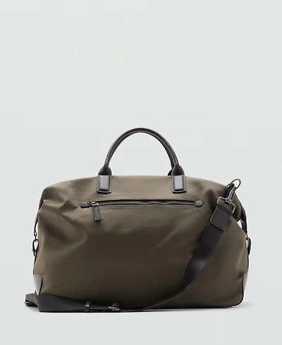 Mango Men's Leather Details Bowling Bag