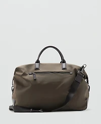 Mango Men's Leather Details Bowling Bag