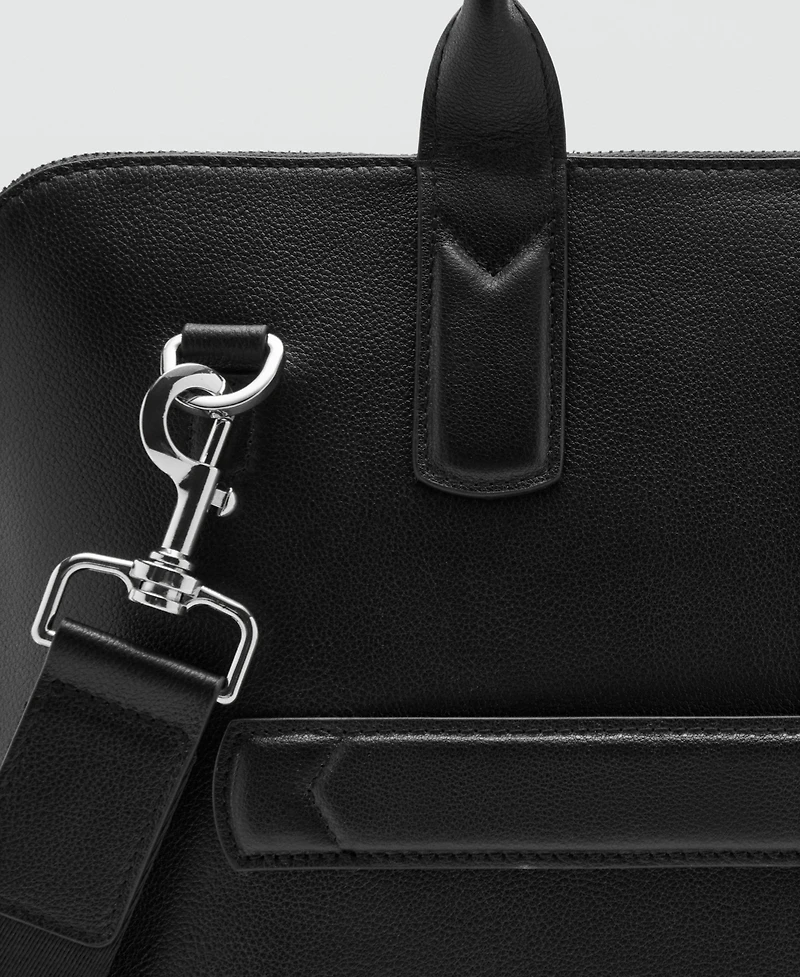 Mango Men's Leather Tote Bag