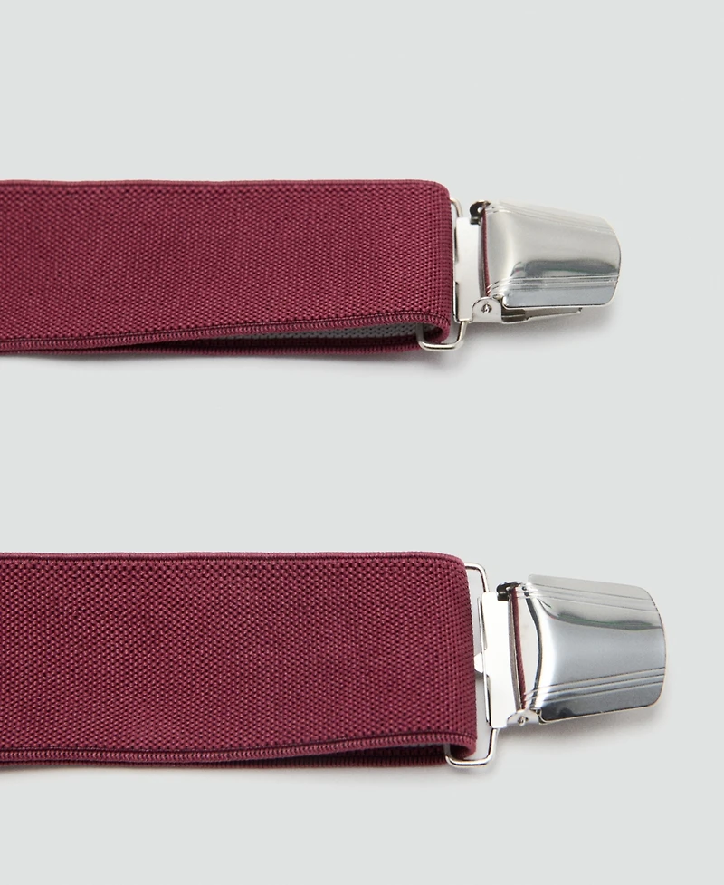 Mango Men's Leather Details Adjustable Elastic Straps