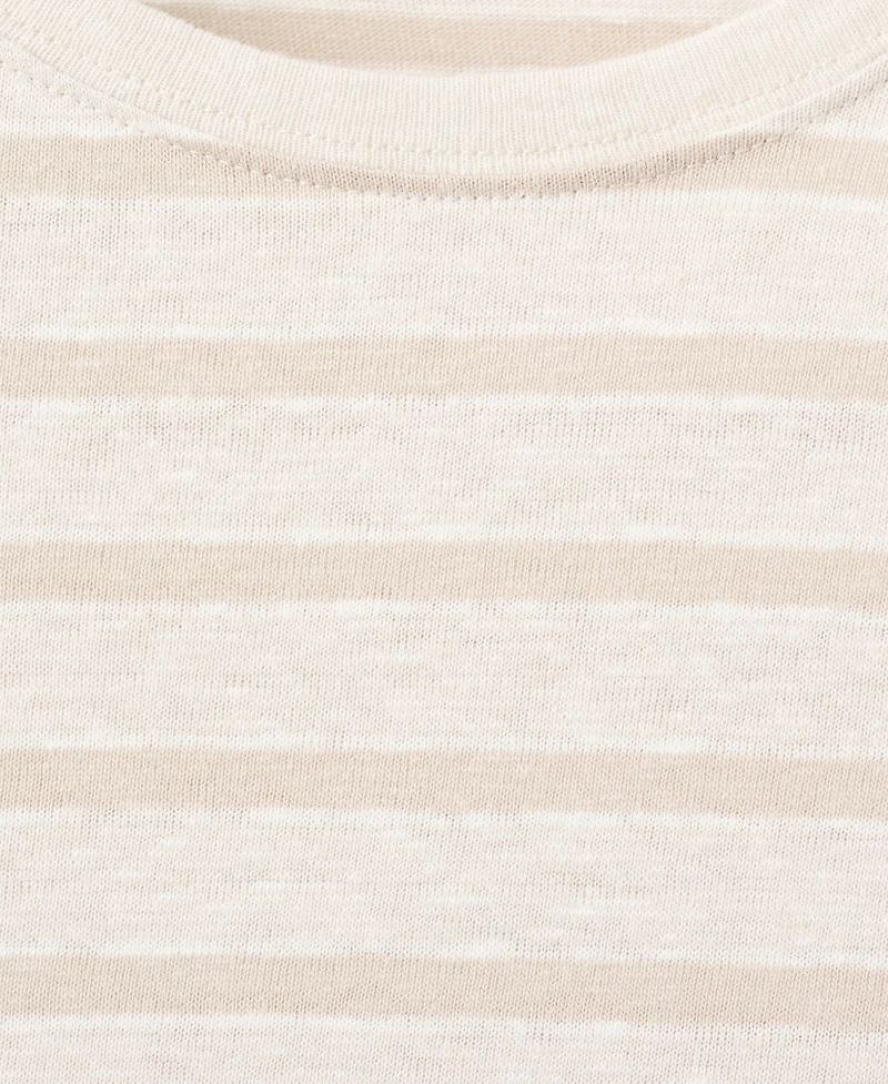 Mango Men's Striped Linen T-Shirt
