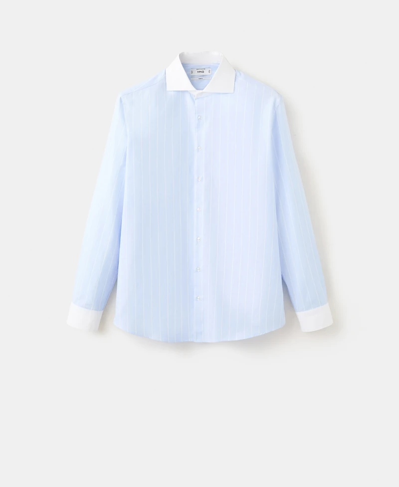 Mango Men's Cotton Striped Shirt