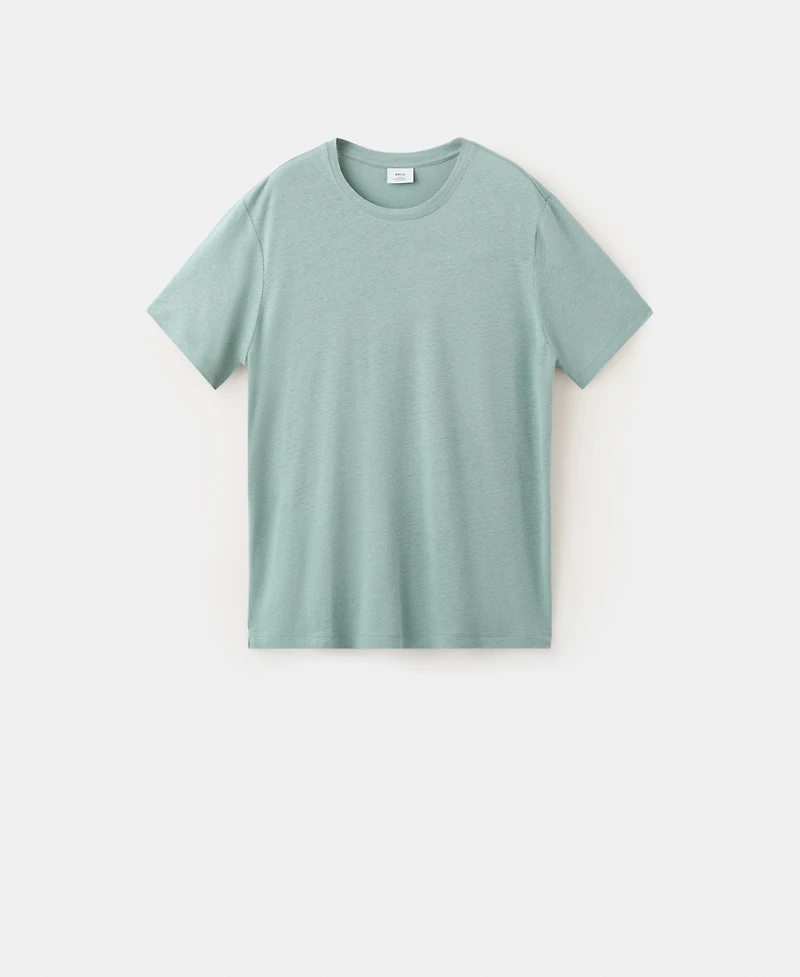 Mango Men's Slim-Fit Linen-Blend T-Shirt