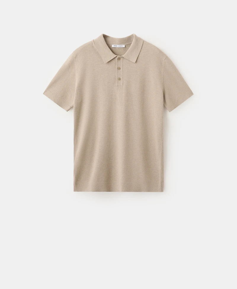 Mango Men's Fine-Knit Cotton Polo Shirt