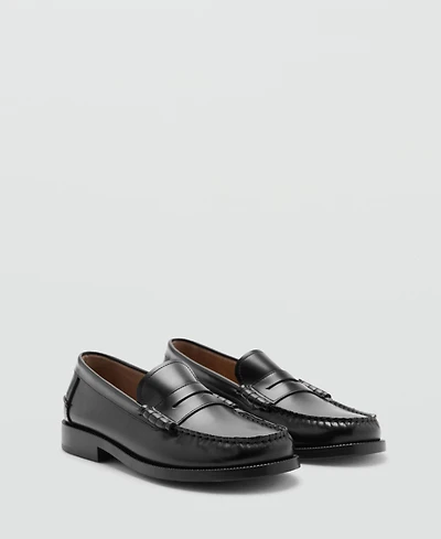 Mango Men's Leather Penny Loafers