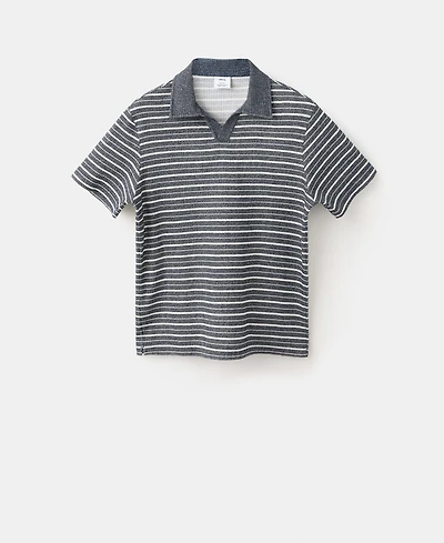 Mango Men's Regular Fit Cotton Striped Polo Shirt