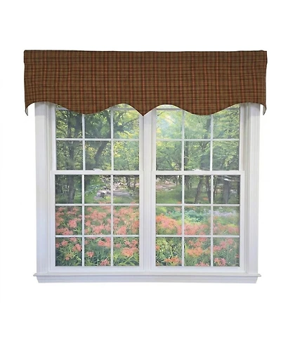 Rlf Home Barn Plaid Regal Window Valance 100% Cotton Lined Rod Pocket