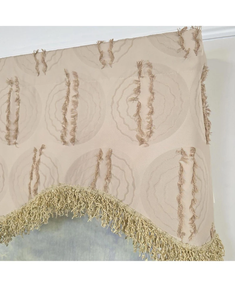 Rlf Home Shaggy Trimmed Cornice Window Valance 100% Cotton Lined Rod Pocket