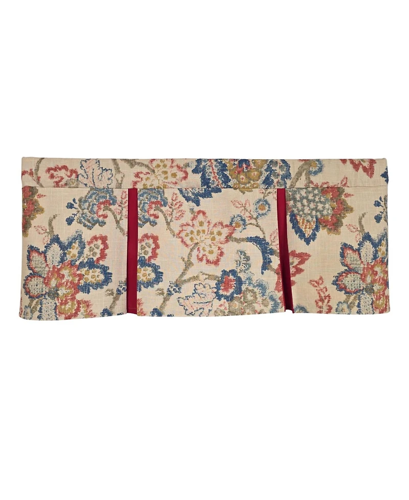 Rlf Home Silvia Pleated Window Valance 100% Cotton Rod Pocket