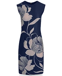 Donna Karan New York Women's Sleeveless Floral Print Knee-Length Sheath Dress