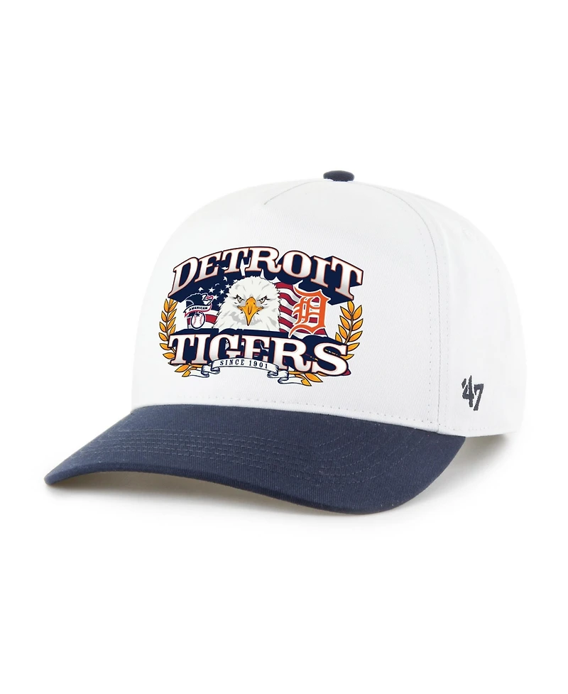 '47 Brand Men's White/Navy Detroit Tigers Americana Eagle Hitch Adjustable Hat