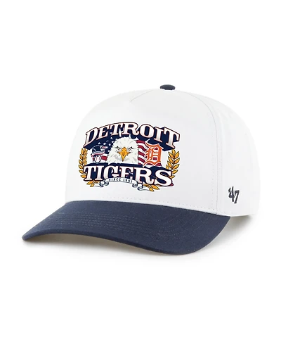 '47 Brand Men's White/Navy Detroit Tigers Americana Eagle Hitch Adjustable Hat