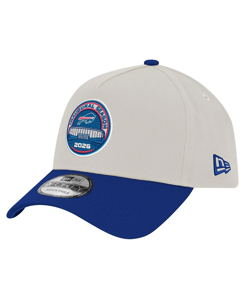 New Era Men's White/Royal Buffalo Bills Highmark Stadium Inaugural Season A-Frame 9FORTY Adjustable Hat