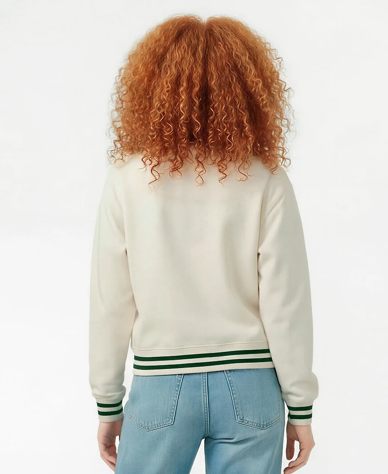 Champion Women's Cream Minnesota Wild Bold Laurels Reverse Weave Yarn Crewneck Sweatshirt