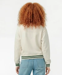 Champion Women's Cream Minnesota Wild Bold Laurels Reverse Weave Yarn Crewneck Sweatshirt