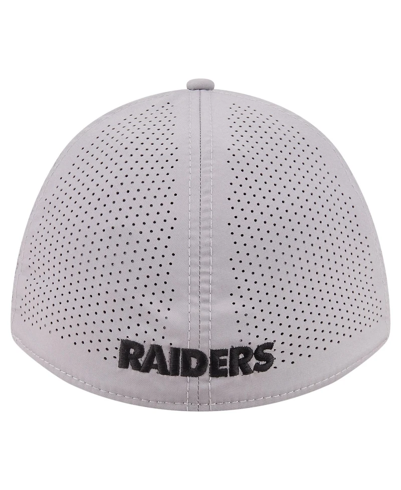 New Era Men's Gray Las Vegas Raiders 39THIRTY M-Crown Flex Fit Hat