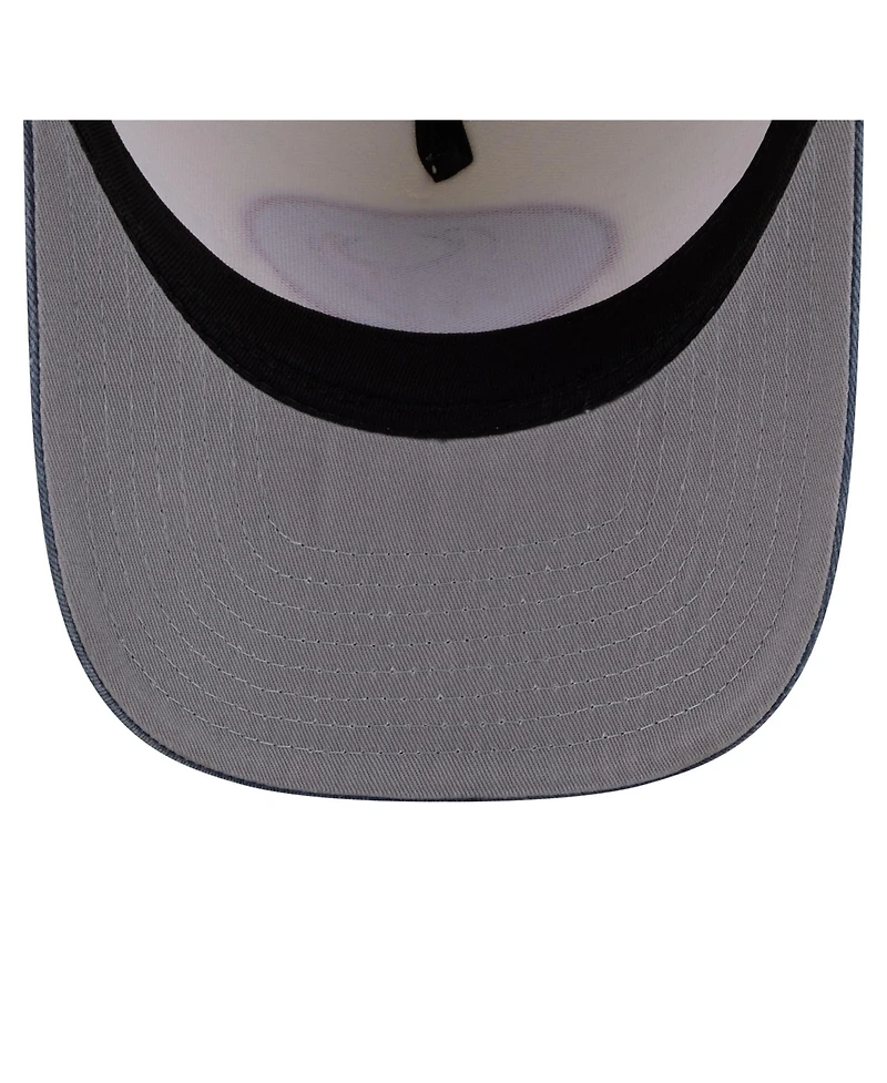 New Era Men's Cream/Navy Houston Texans Washed A-Frame 9FIFTY Snapback Hat