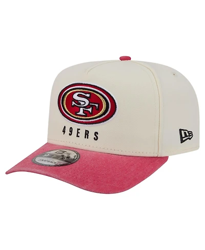 New Era Men's Cream/Scarlet San Francisco 49ers Washed A-Frame 9FIFTY Snapback Hat