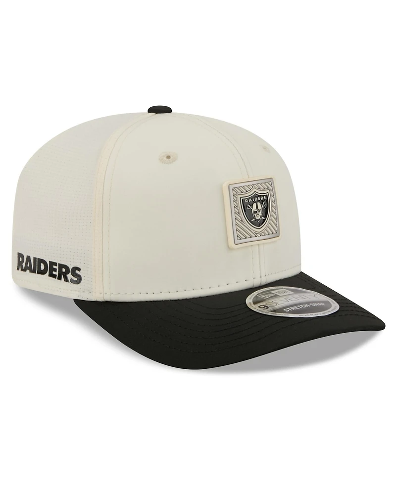 New Era Men's Cream/Black Las Vegas Raiders 2026 Nfl Training Camp 9SEVENTY Adjustable Hat