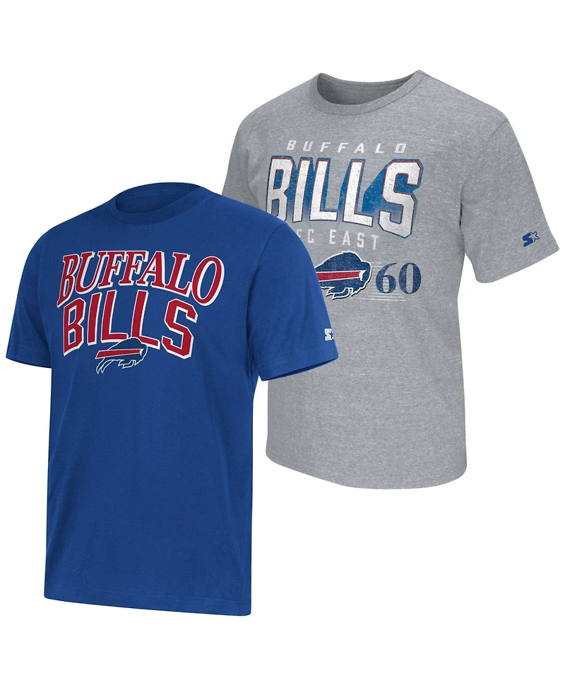Starter Men's 2-pack Royal/Gray Buffalo Bills Logo T-Shirt