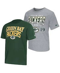 Starter Men's 2-Pack Green/Gray Green Bay Packers Logo T-Shirt